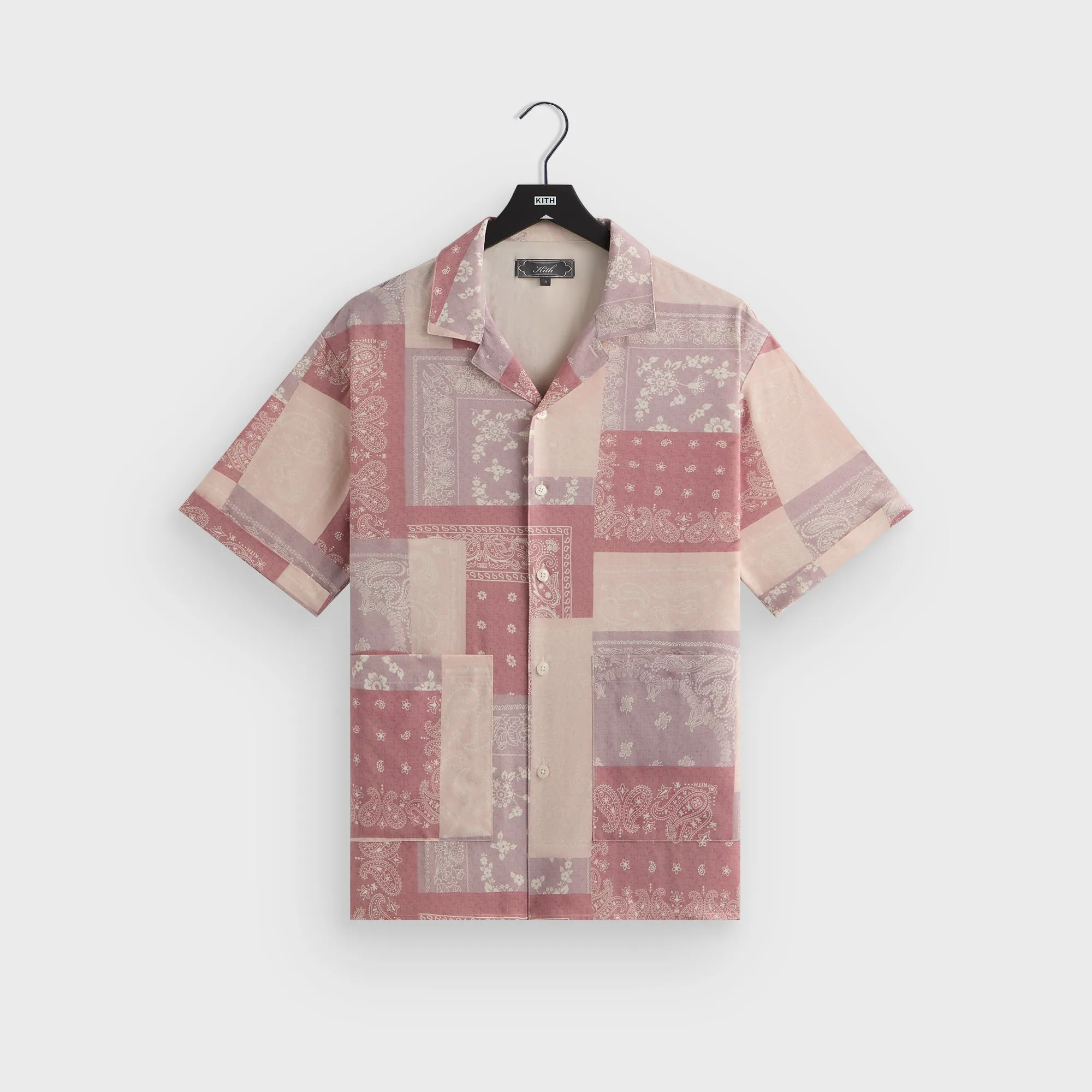 Kith Silk Lyocell Bandana Reade Shirt - Pink Opal Comfy Layers Heat Retention Lining