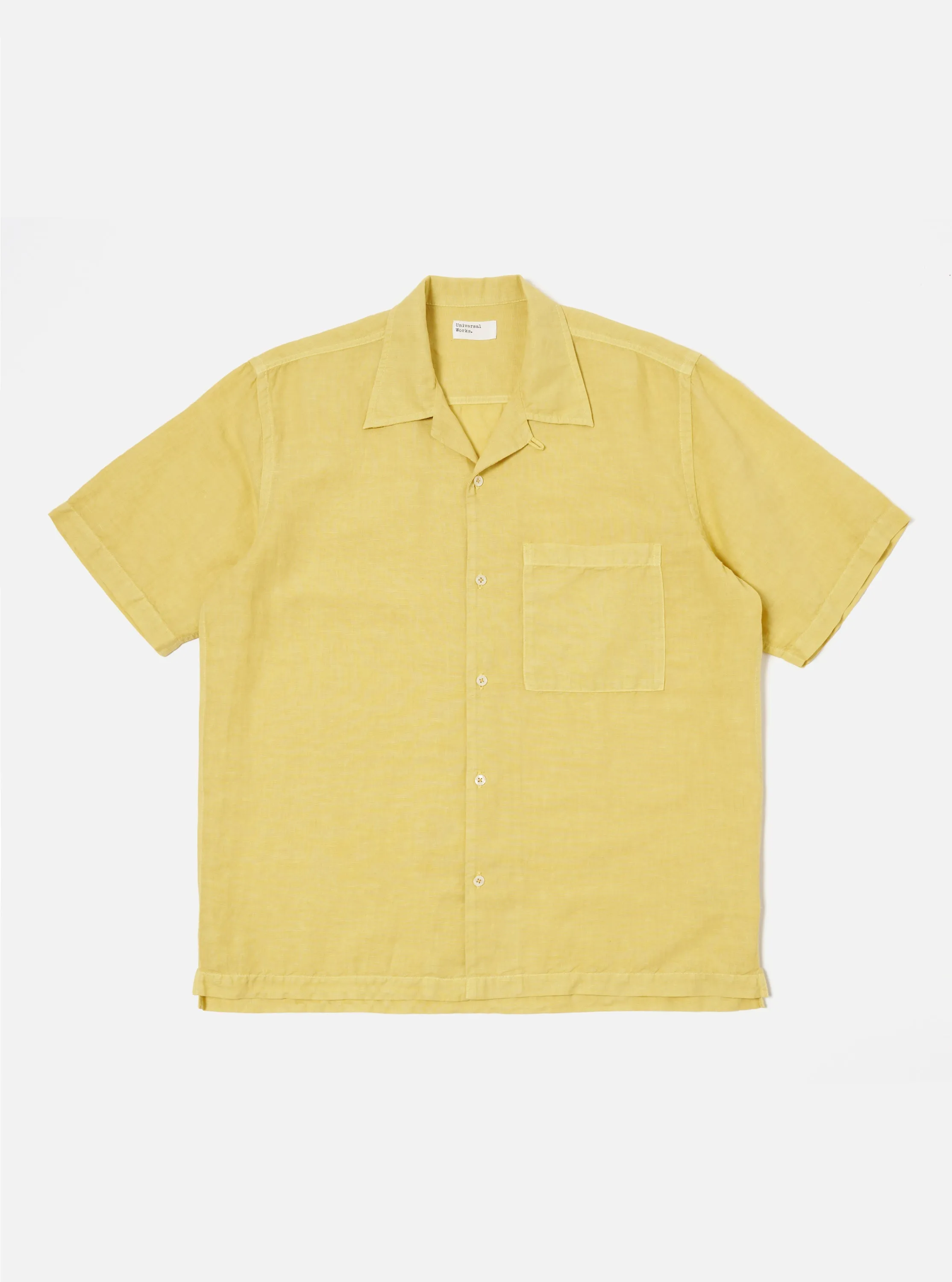 Smart Casual Wear Lemon Linen Cotton Shirting Camp Shirt