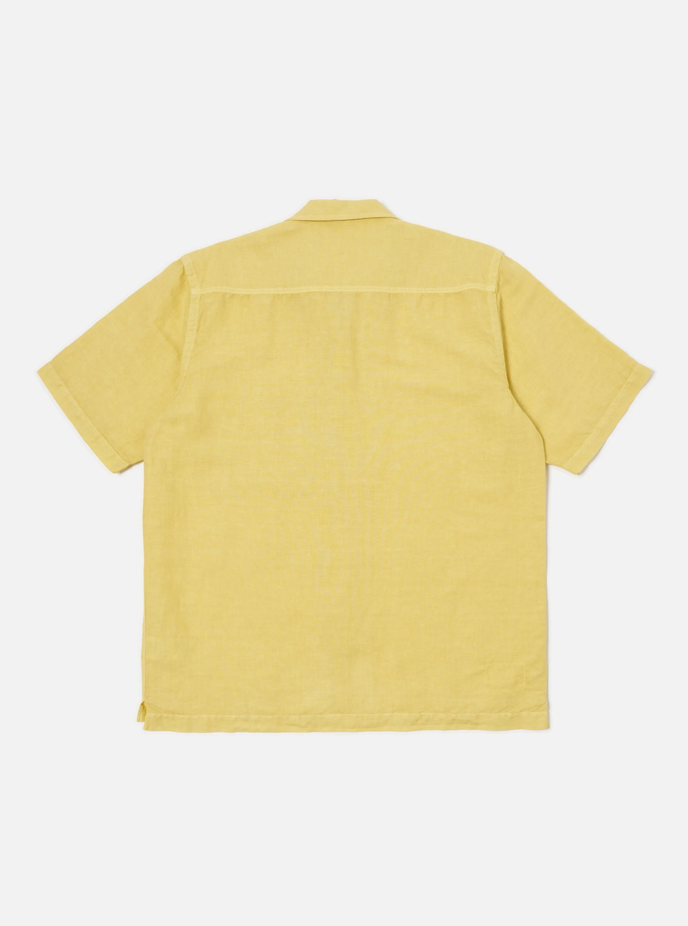 Lemon Linen Cotton Shirting Camp Shirt Glossy Texture
