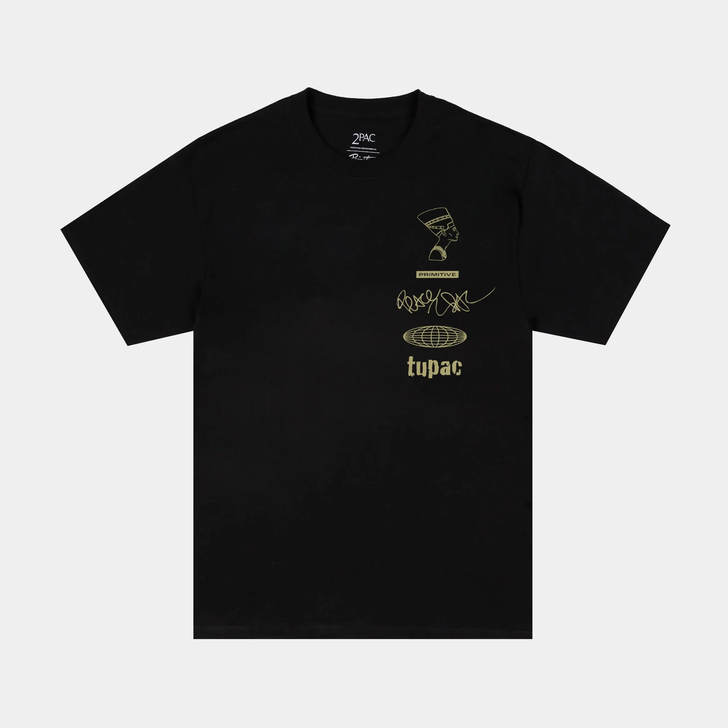 Limited Edition Tupac Stay Up II Mens Short Sleeve Shirt (Black/Gold)
