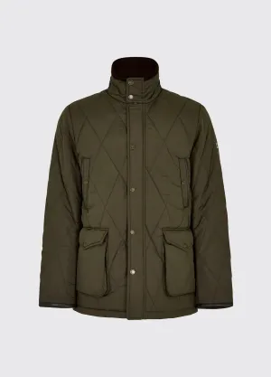 Farmley Men??s Quilted Jacket - Olive Strong Zip