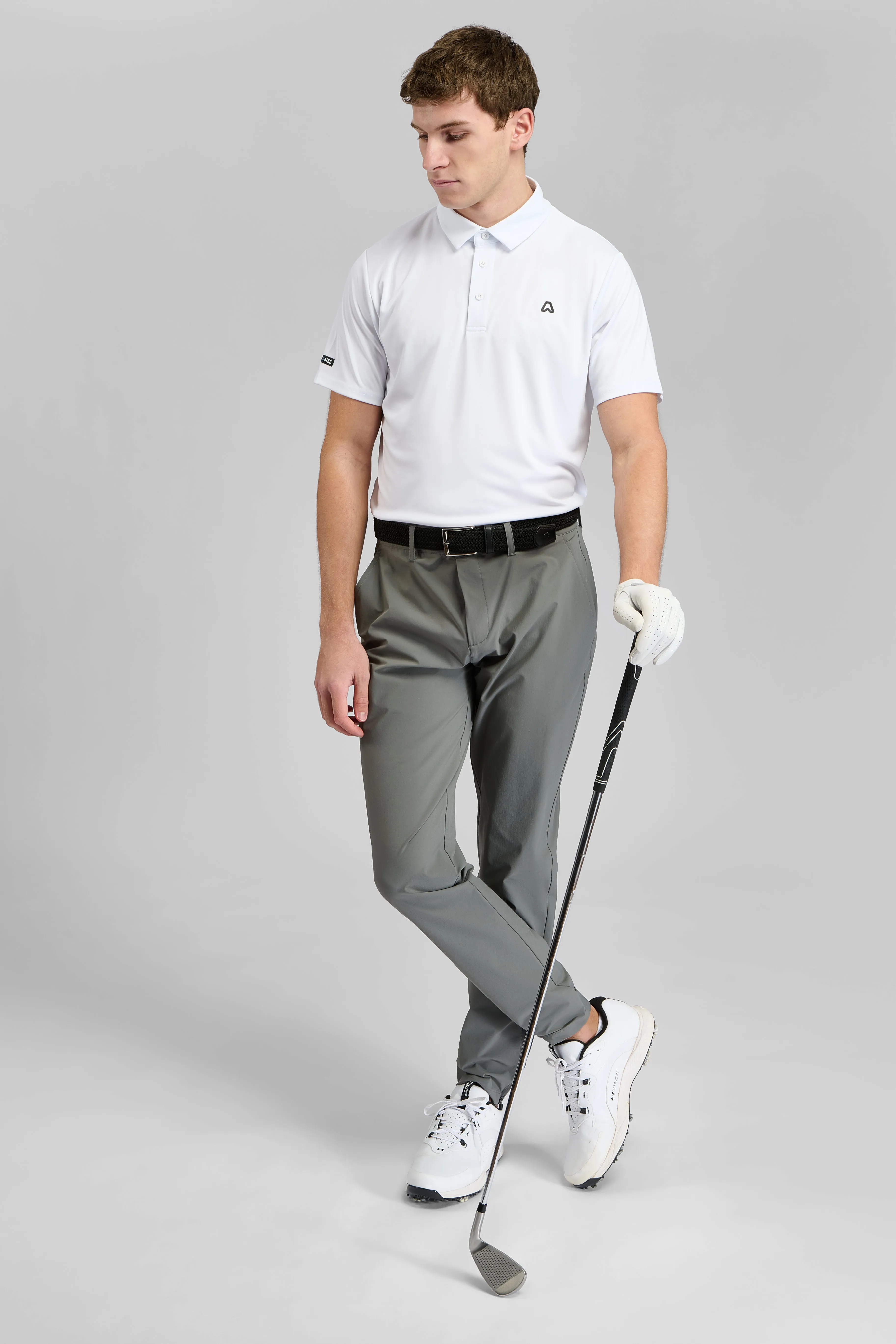 Dynamic Stretch Golf Trousers V2 - Steel Grey Corduroy texture