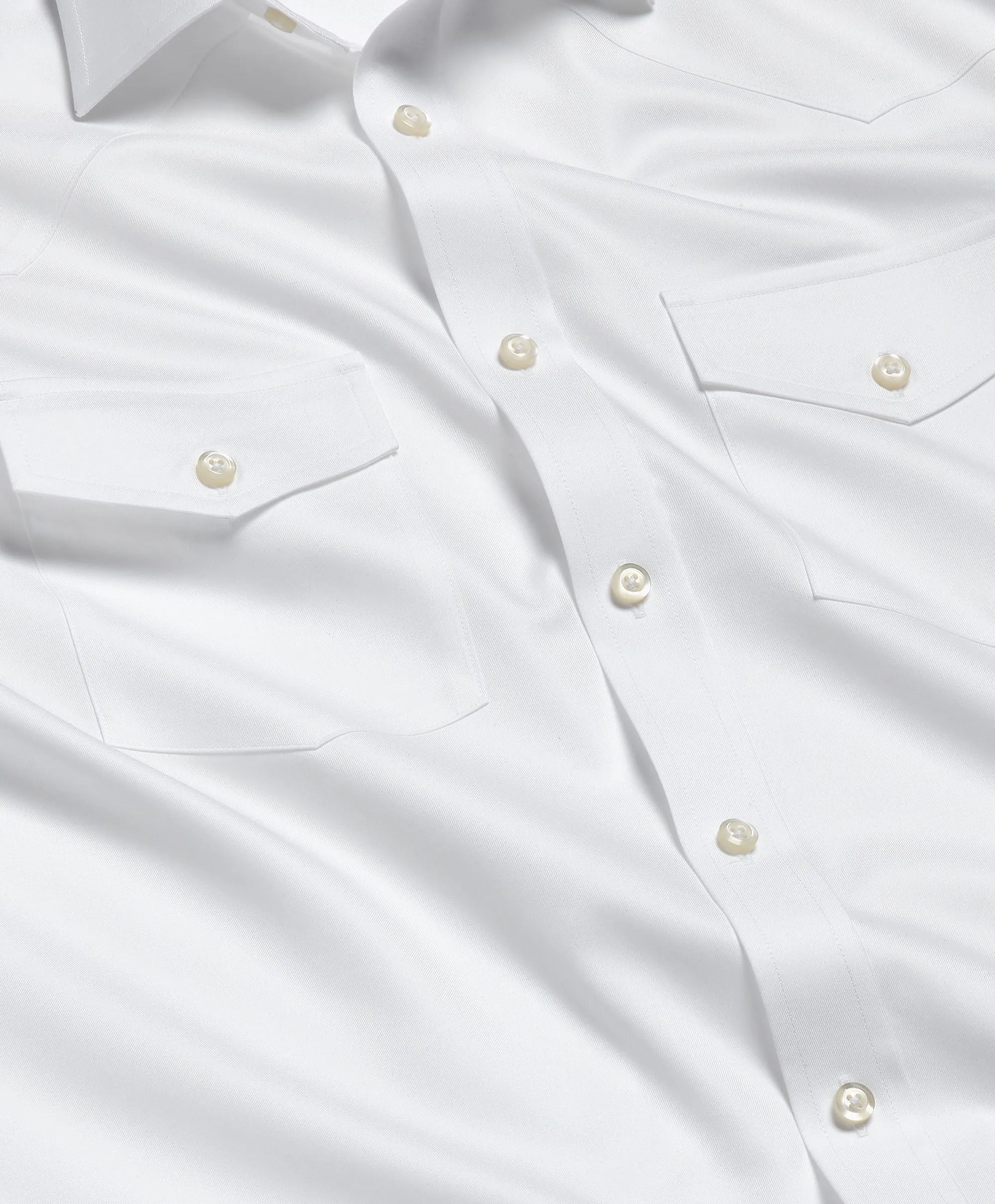 Easy Wear TWES4130110 | White Super Fine Twill Western Shirt
