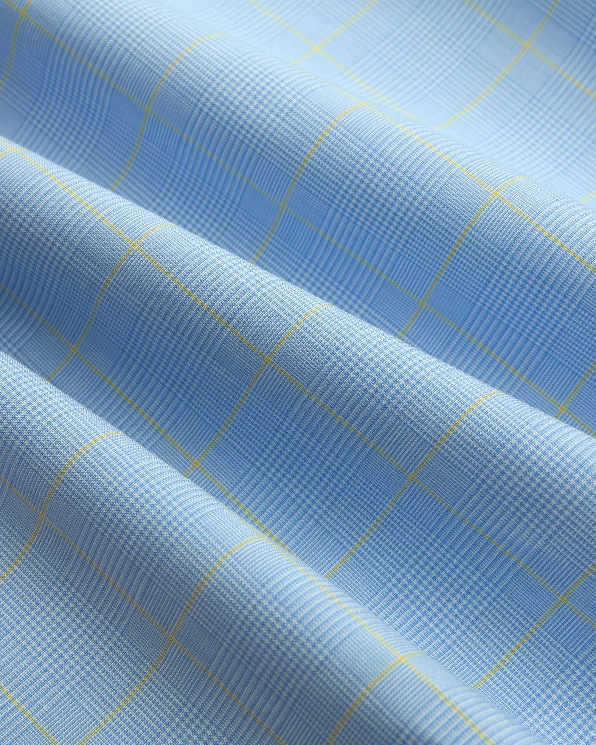 Networking Session Made-in-USA Thomas Mason Blue & Yellow Glen Plaid Button Down Shirt - Regular Fit