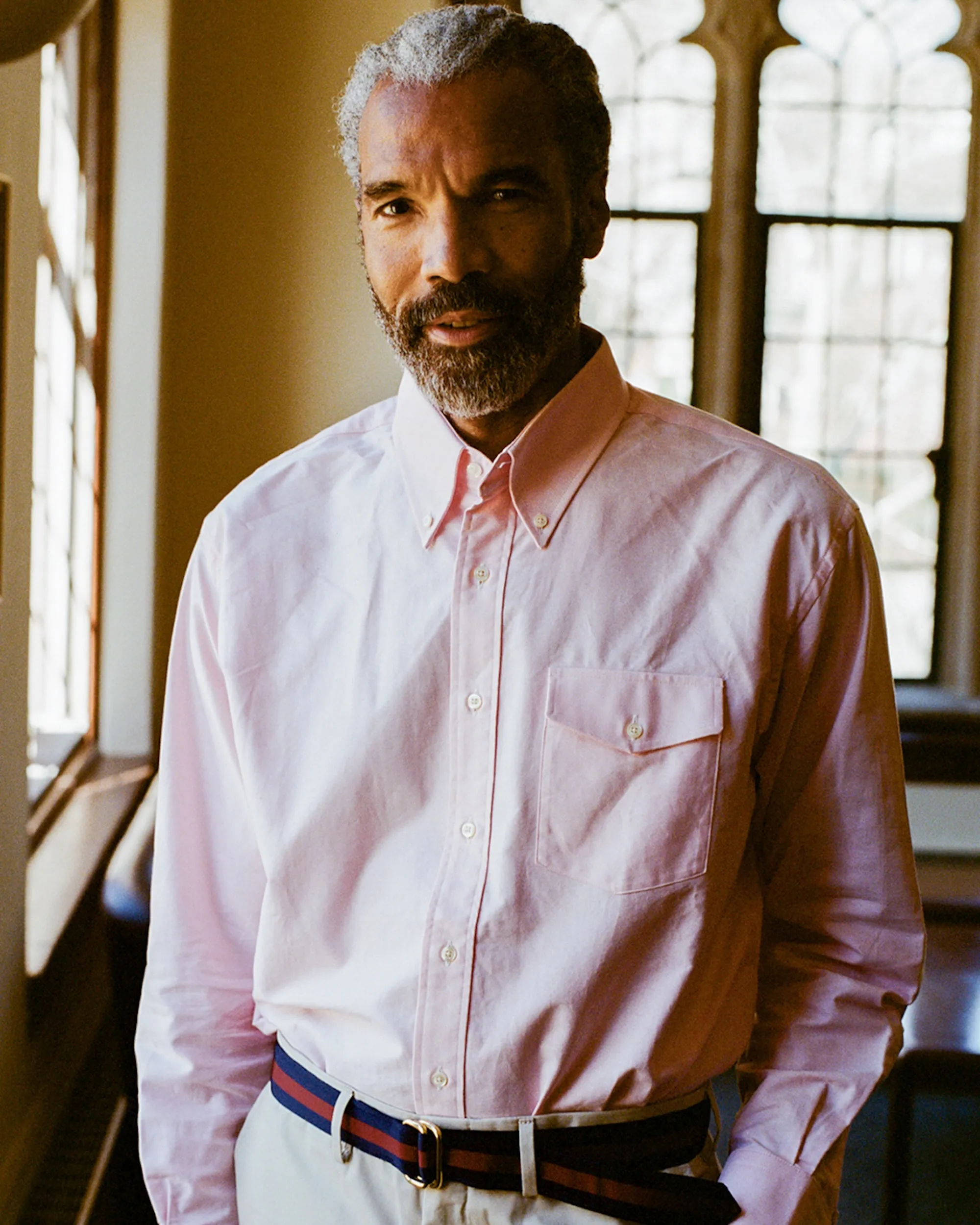 Made-in-USA Flap Pocket Pink Oxford Cloth Button Down Shirt - Classic Fit Traveler??s Choice