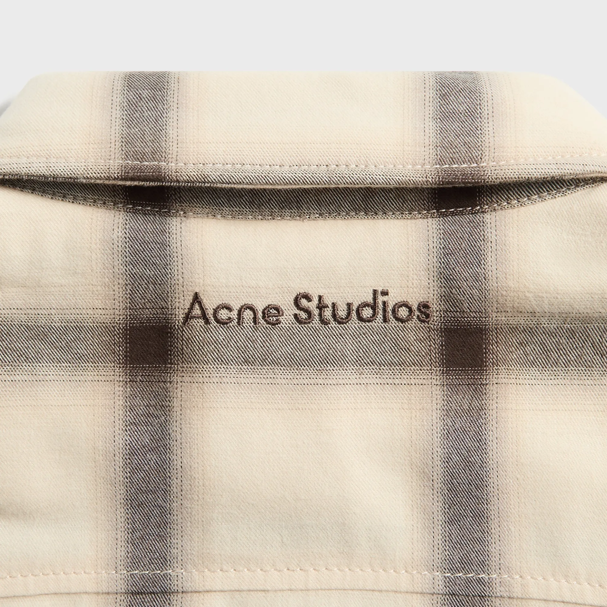 Acne Studios Flannel Button-Up Shirt - Beige / Multi Flexible Fit Wear Modular Attachment Loops