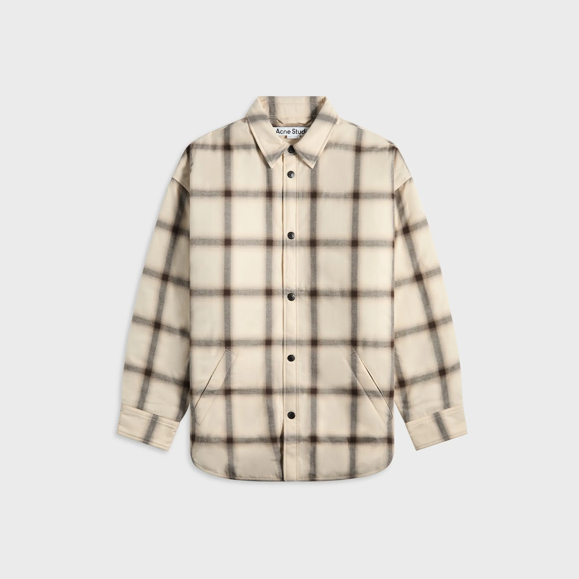 Durable Abrasion Resistant Lightweight insulation Acne Studios Flannel Button-Up Shirt - Beige / Multi
