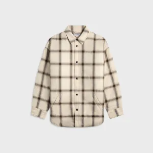 Durable Abrasion Resistant Lightweight insulation Acne Studios Flannel Button-Up Shirt - Beige / Multi