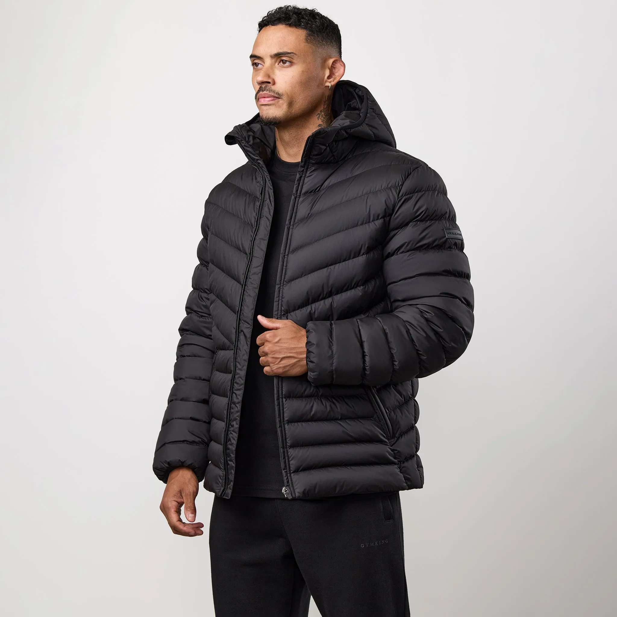 Gym King Endurance Puffer Jacket - Black Anti Static Lining