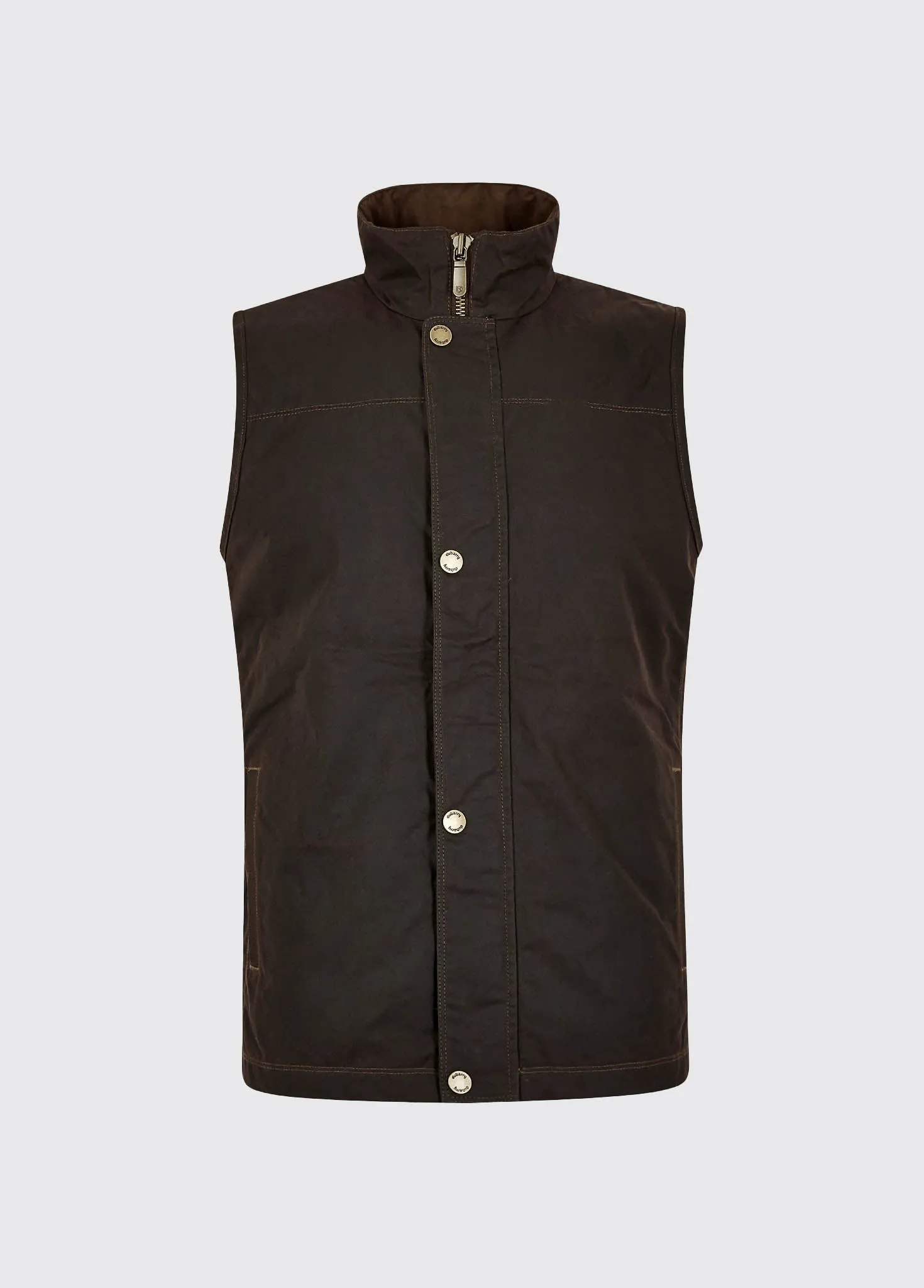 Casual Outdoor Look Moisture Management Fabric Mayfly Men's Waxed Cotton Vest - Java
