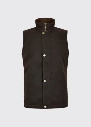 Casual Outdoor Look Moisture Management Fabric Mayfly Men's Waxed Cotton Vest - Java