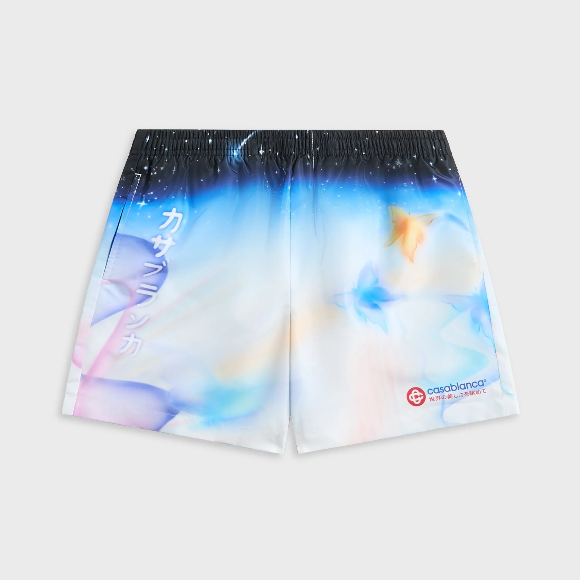 Tagless Labeling Relaxed Motion Casablanca Galactic Connection Printed Swim Shorts - Multicolour