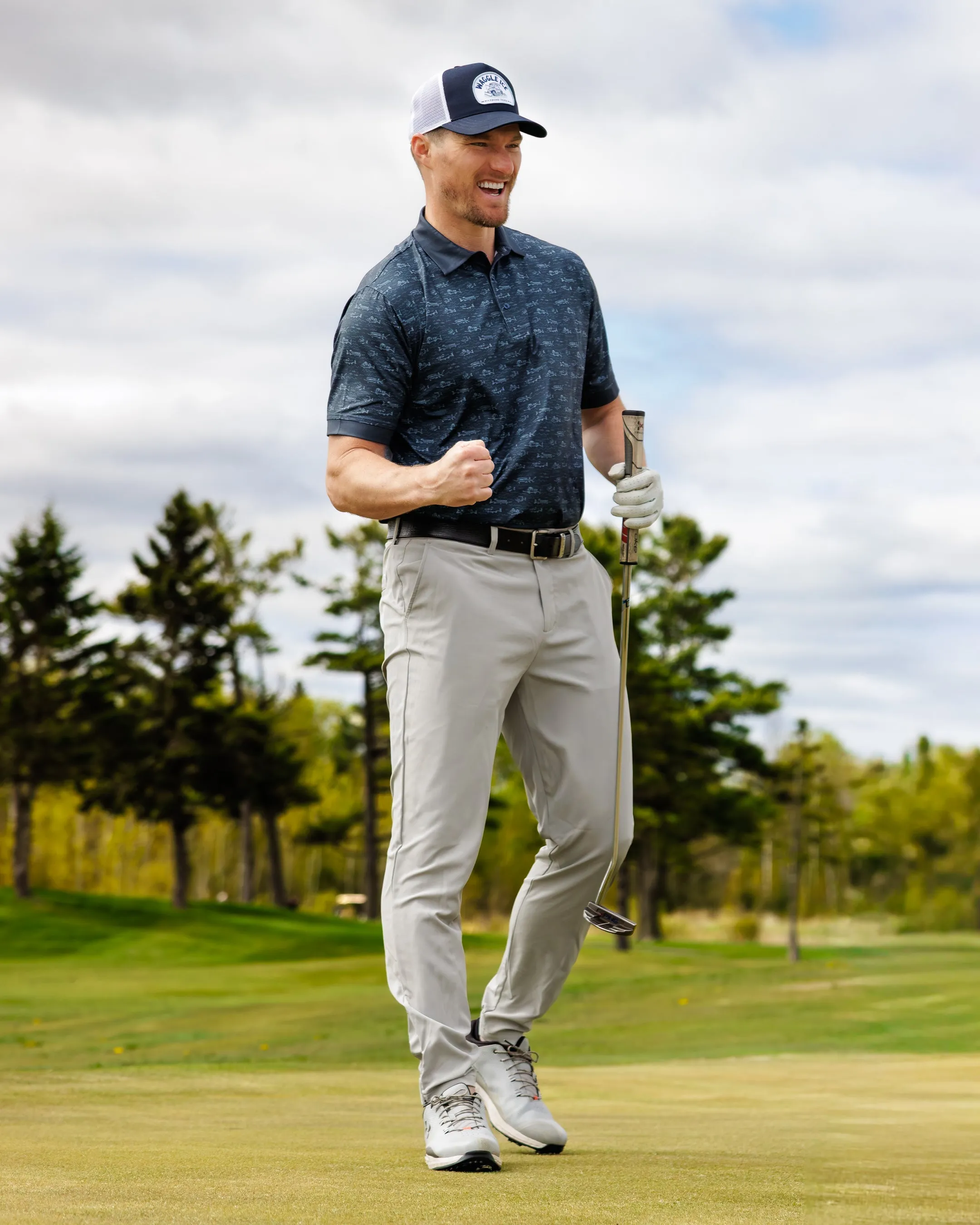 Quality Look Flexible Wear Fish Finder Men's Polo