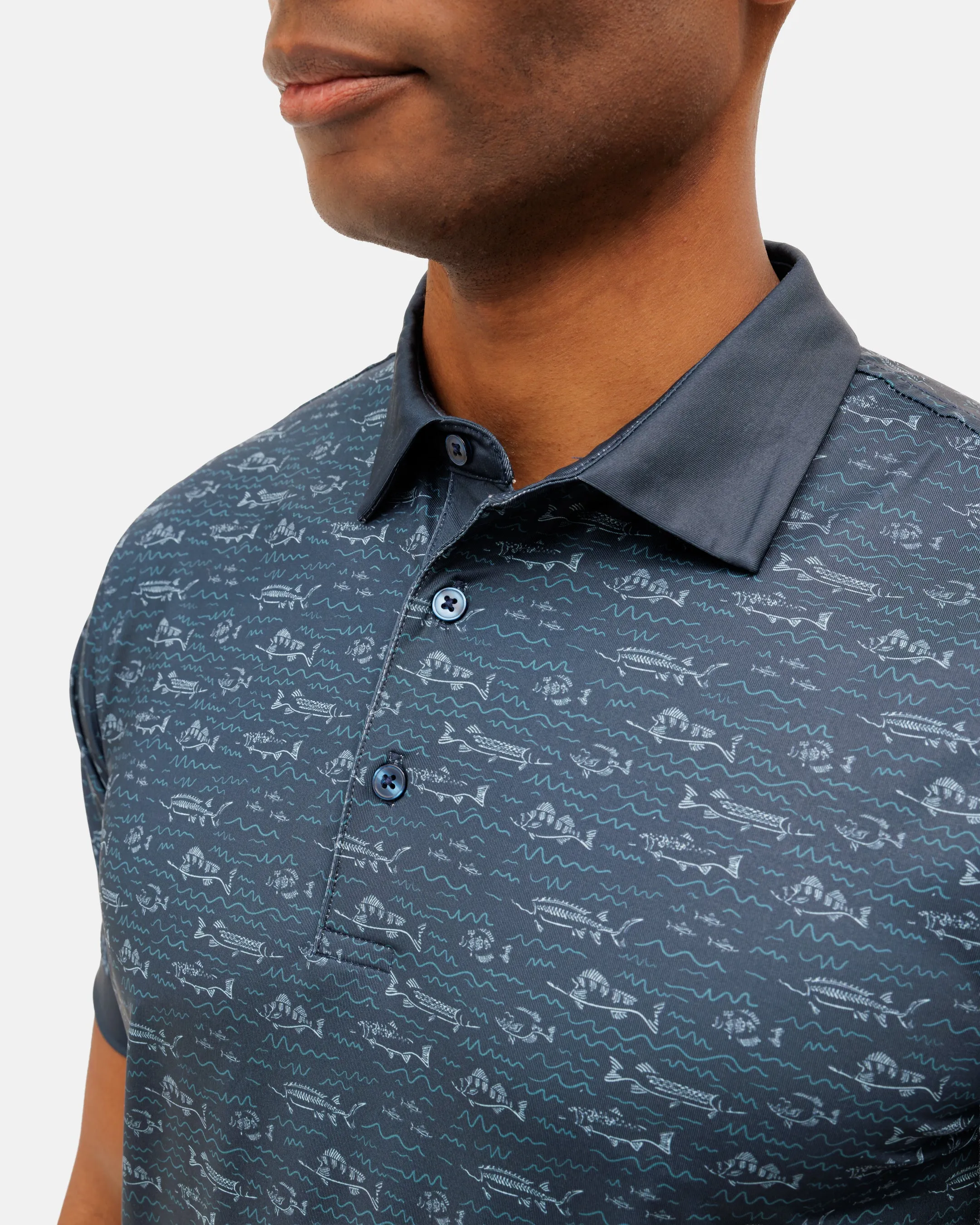 Fish Finder Men's Polo Customizable Design