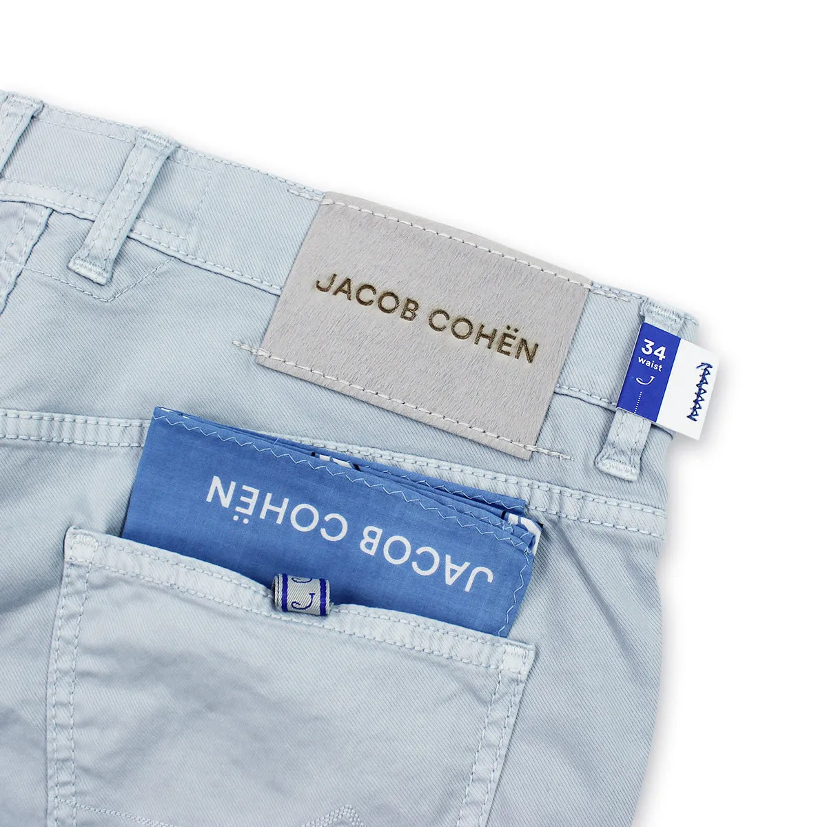 Jacob Cohen - Nicolas Slim Fit Shorts in Pale Blue Non Binding Waistline