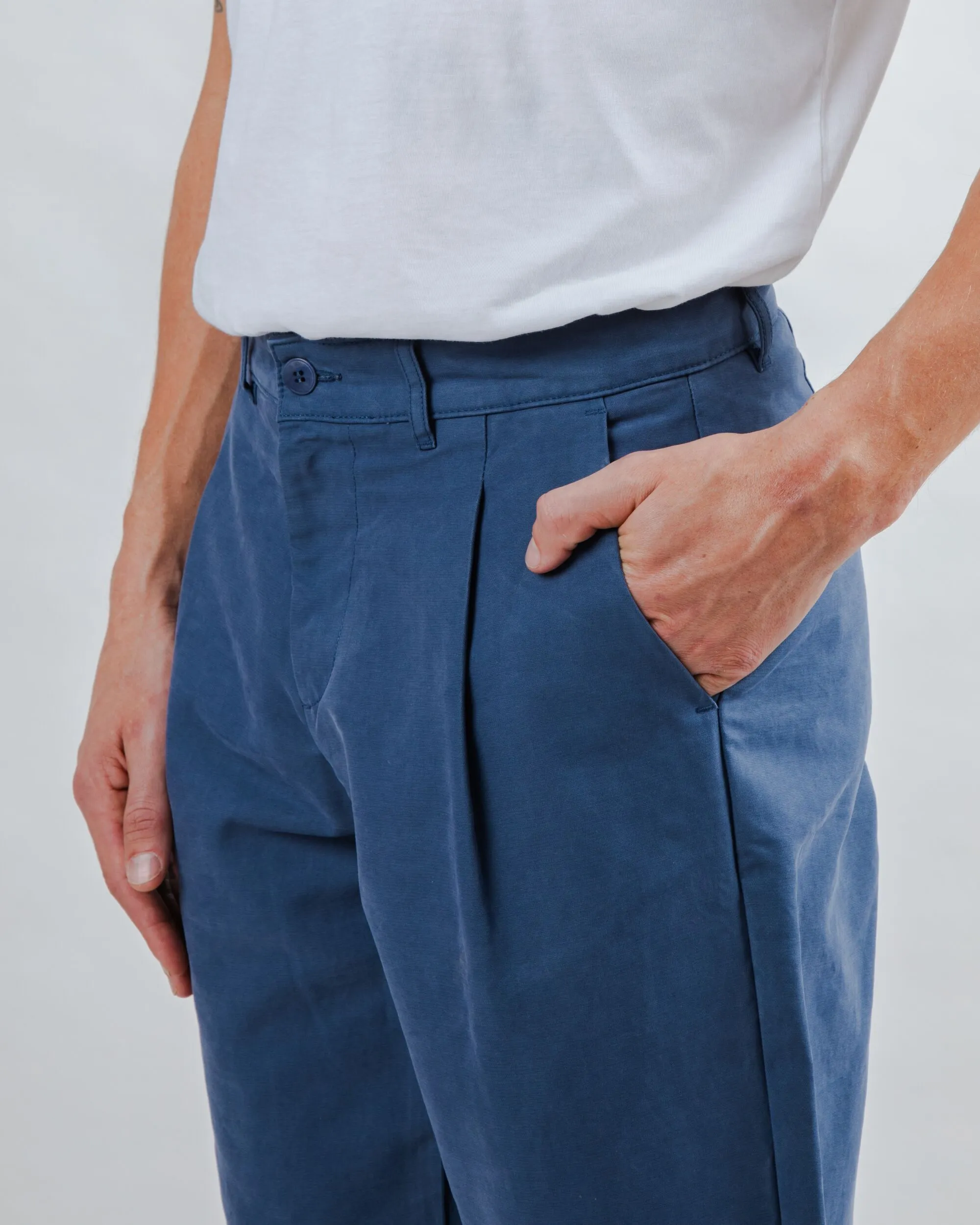 Active Look Brava Gum Pleated Pants Indigo