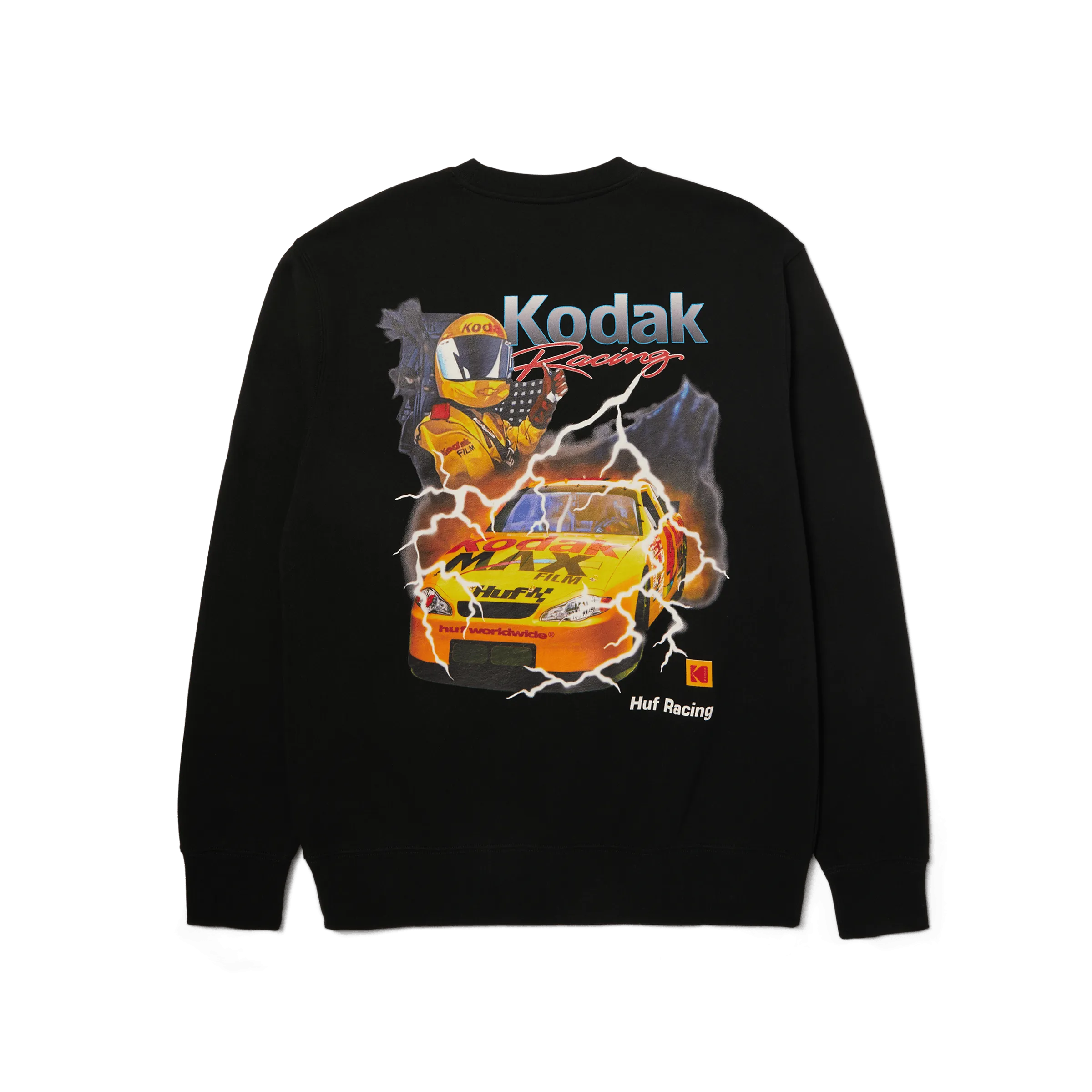 product smooth sleekness bag accents HUF x Kodak Ride The Lightning Crewneck Sweatshirt
