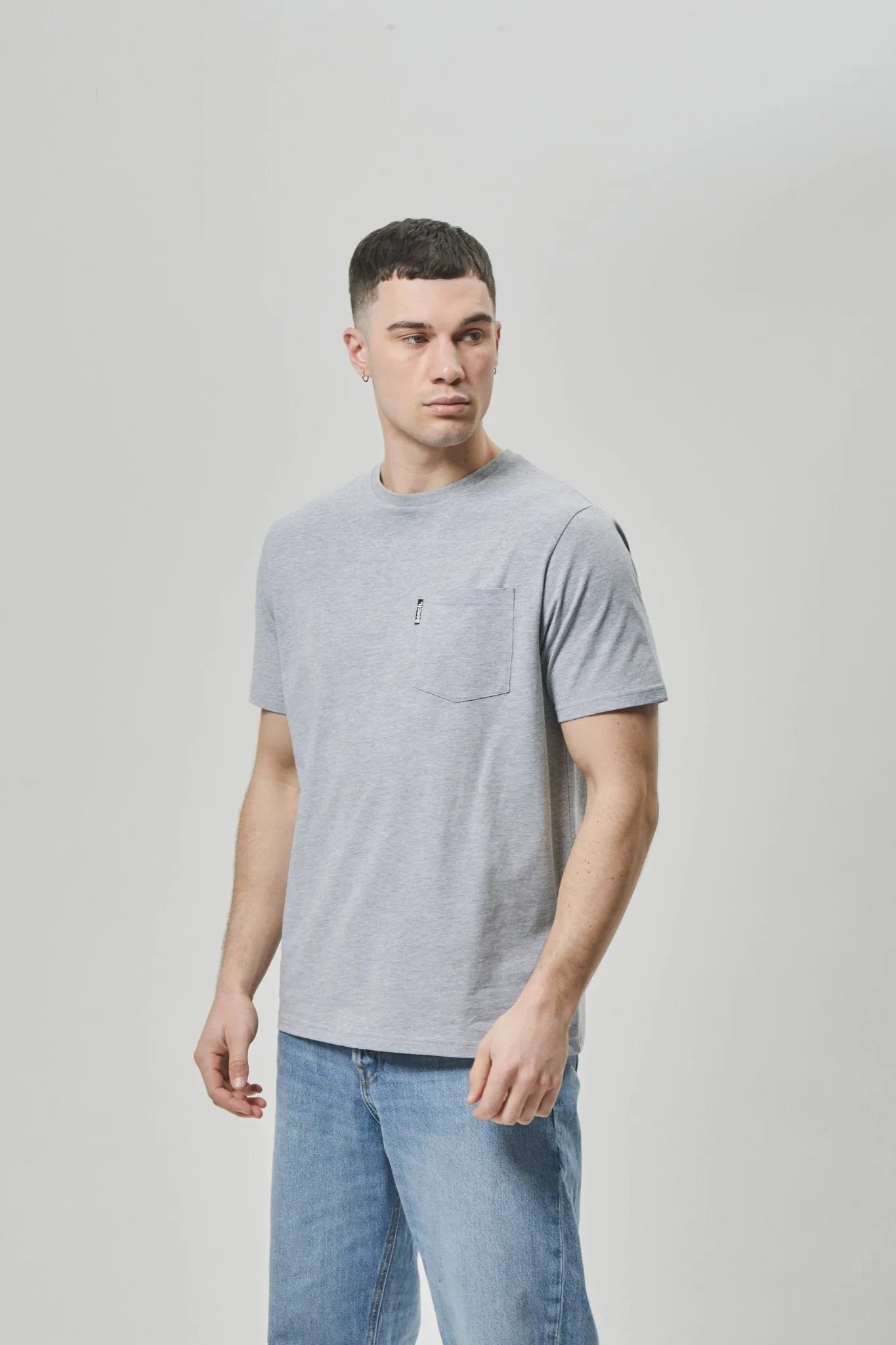 Casual Flex Design Classic Comfort Style Mens 'LOPAV' T-Shirt - GREY MARL