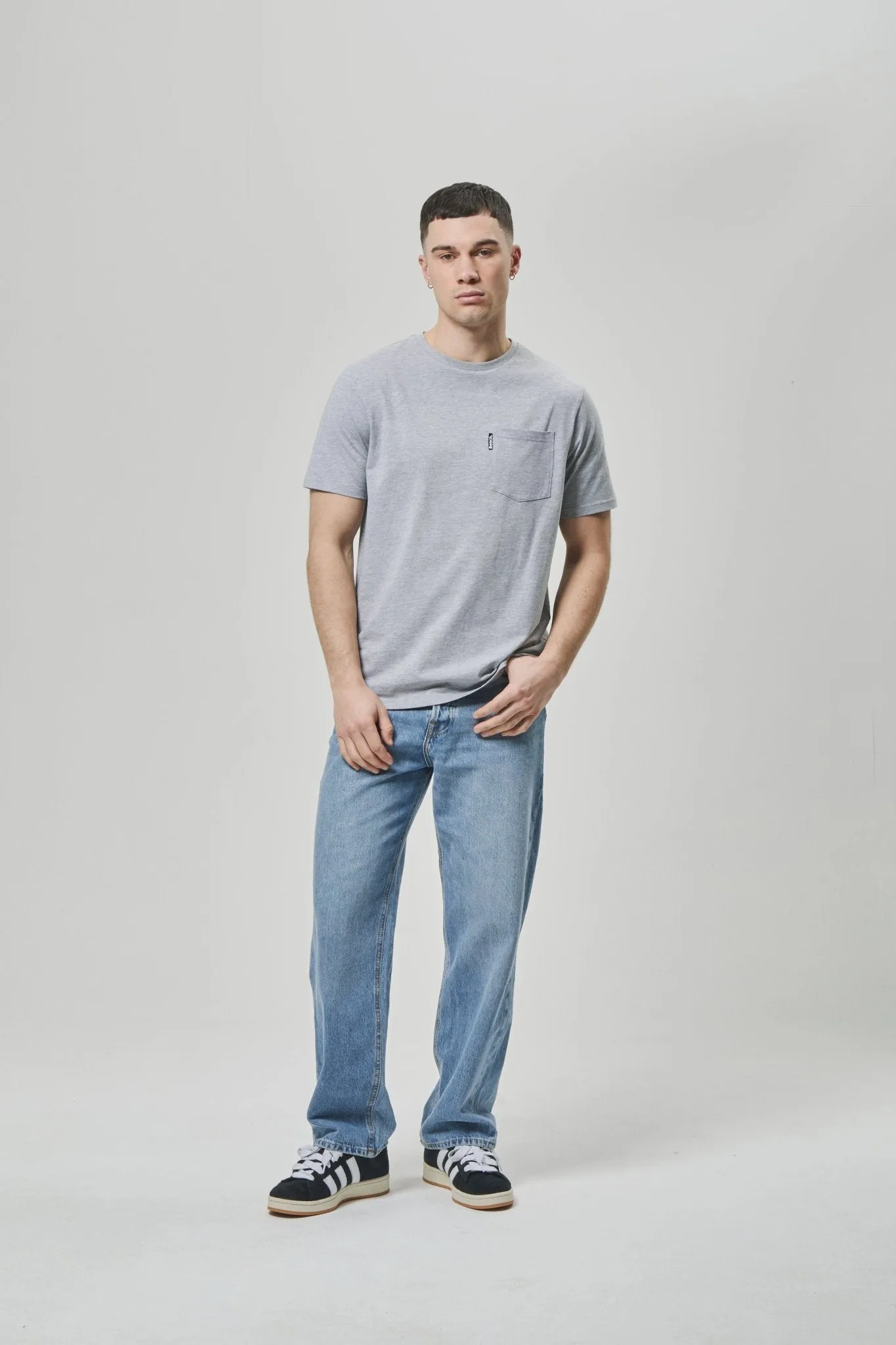 Casual Choice Reinforced Hems Mens 'LOPAV' T-Shirt - GREY MARL