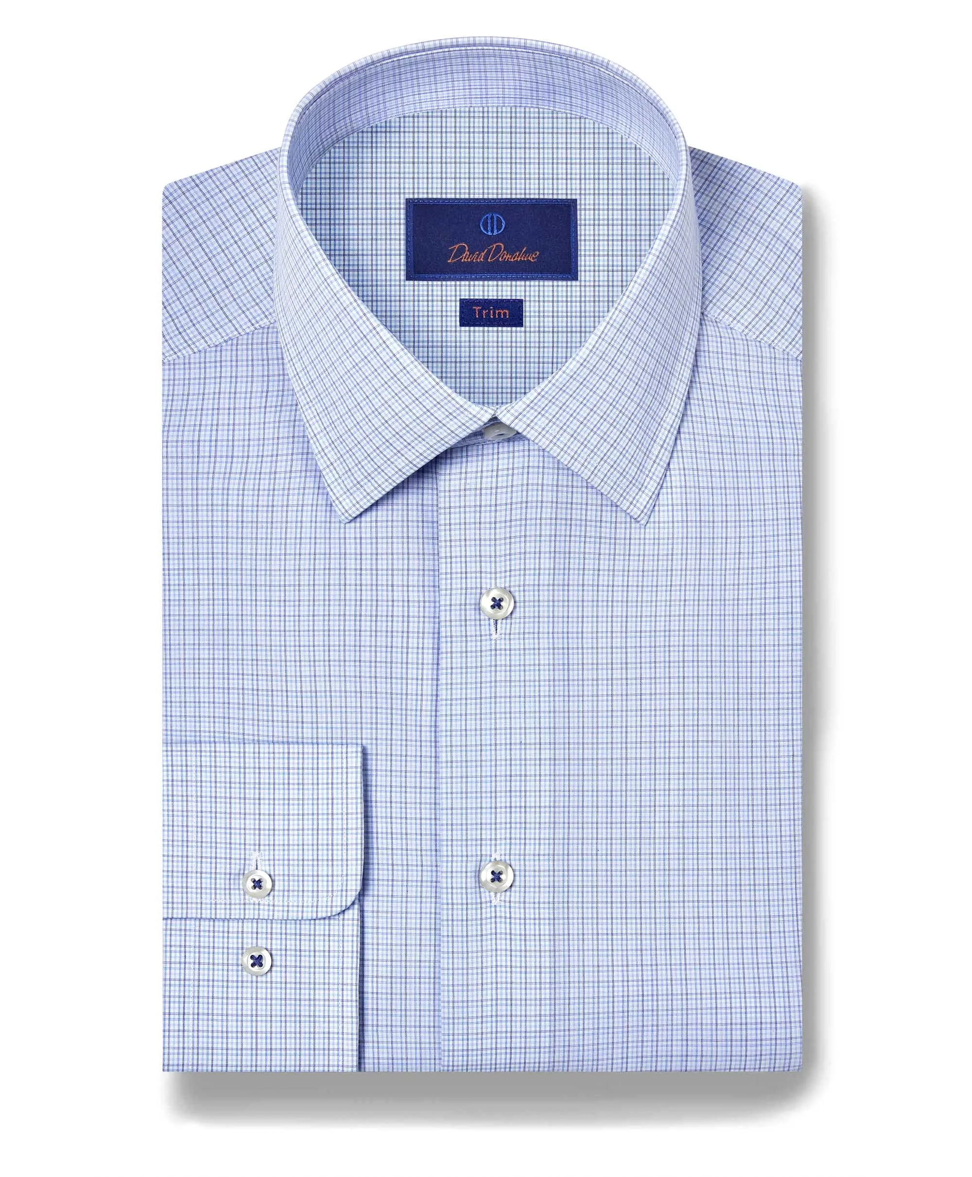 Matte Look Trendy Comfort TBSP11805414 | Blue & Navy Poplin Check Dress Shirt