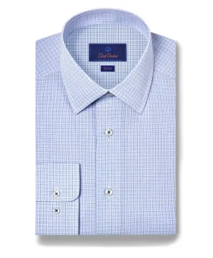 Matte Look Trendy Comfort TBSP11805414 | Blue & Navy Poplin Check Dress Shirt