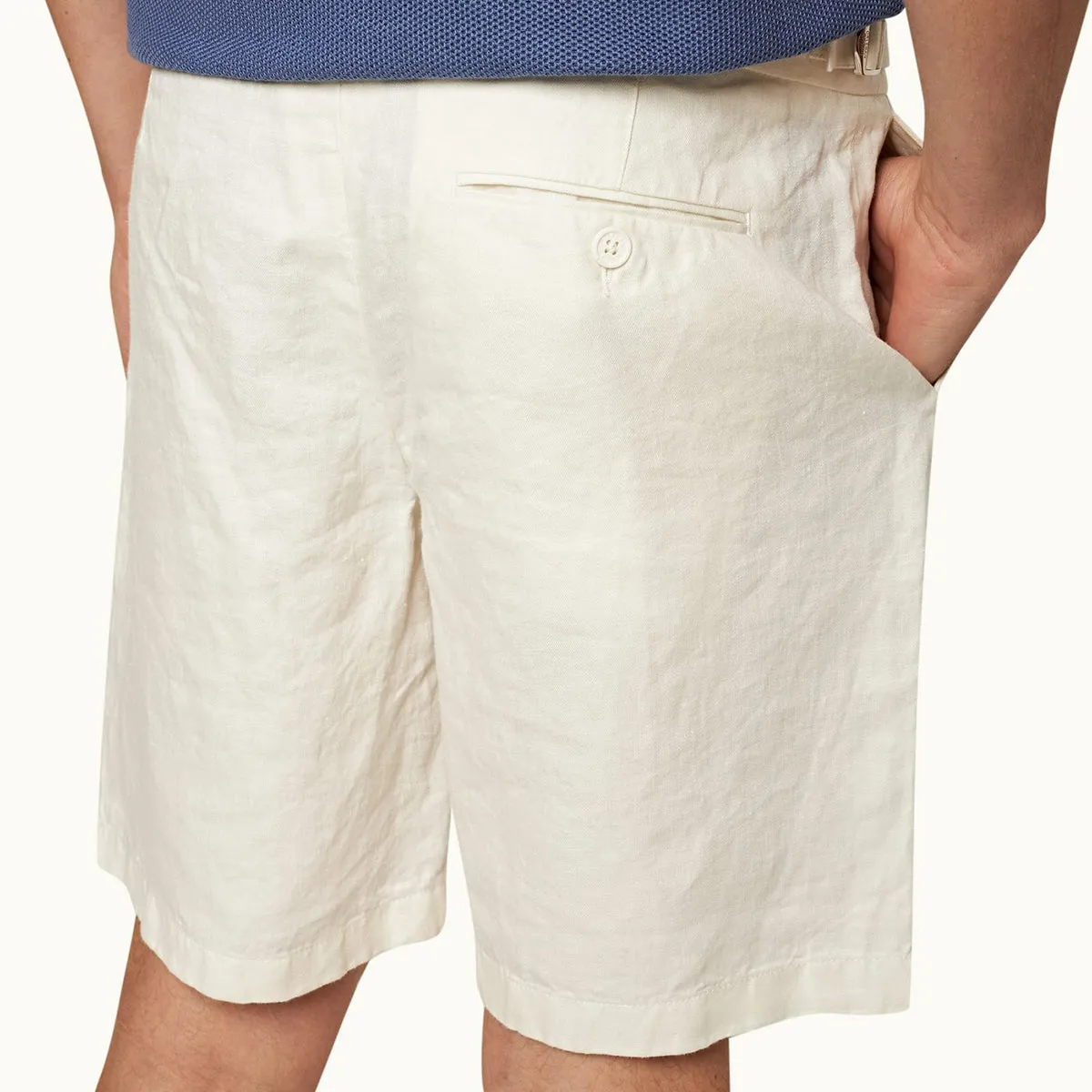 Stylish Look QuickAdjustStraps Orlebar Brown - Norwich Linen Tailored Shorts in White