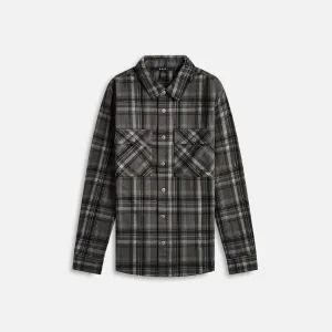 Flexible Insulation Low Profile Collar Ksubi Snakebite Shirt - Check Charcoal