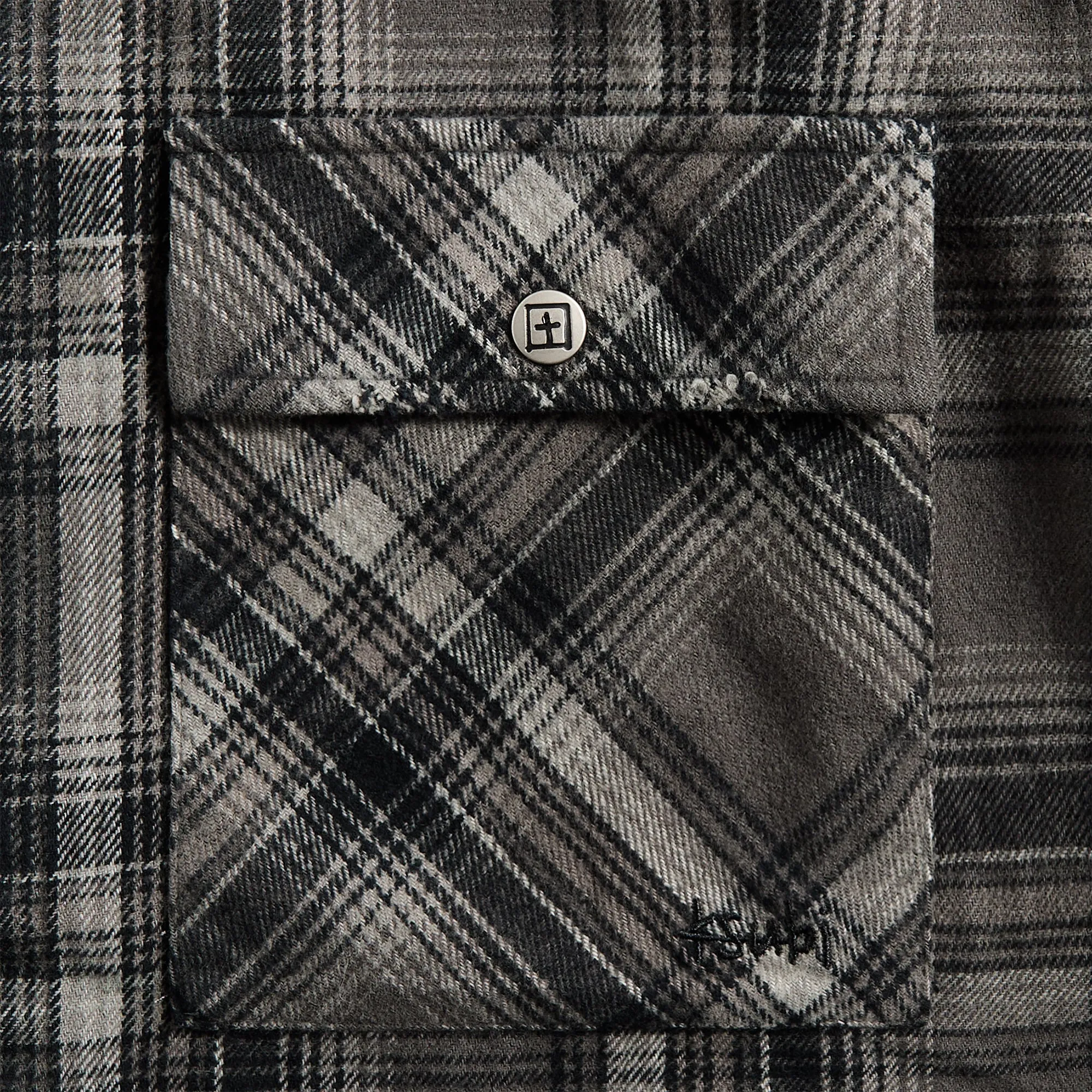 Rainy Day Mark Style Ksubi Snakebite Shirt - Check Charcoal