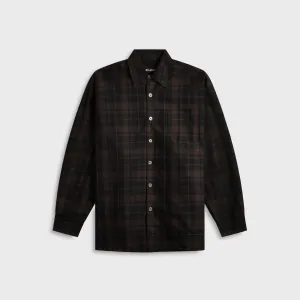 Modern City Outfit Reinforced Edging Our Legacy Borrowed Shirt - Black Sheer Shadow Check