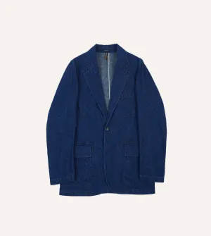 Strong Zip Indigo Cotton-Linen Games Blazer Mk. I