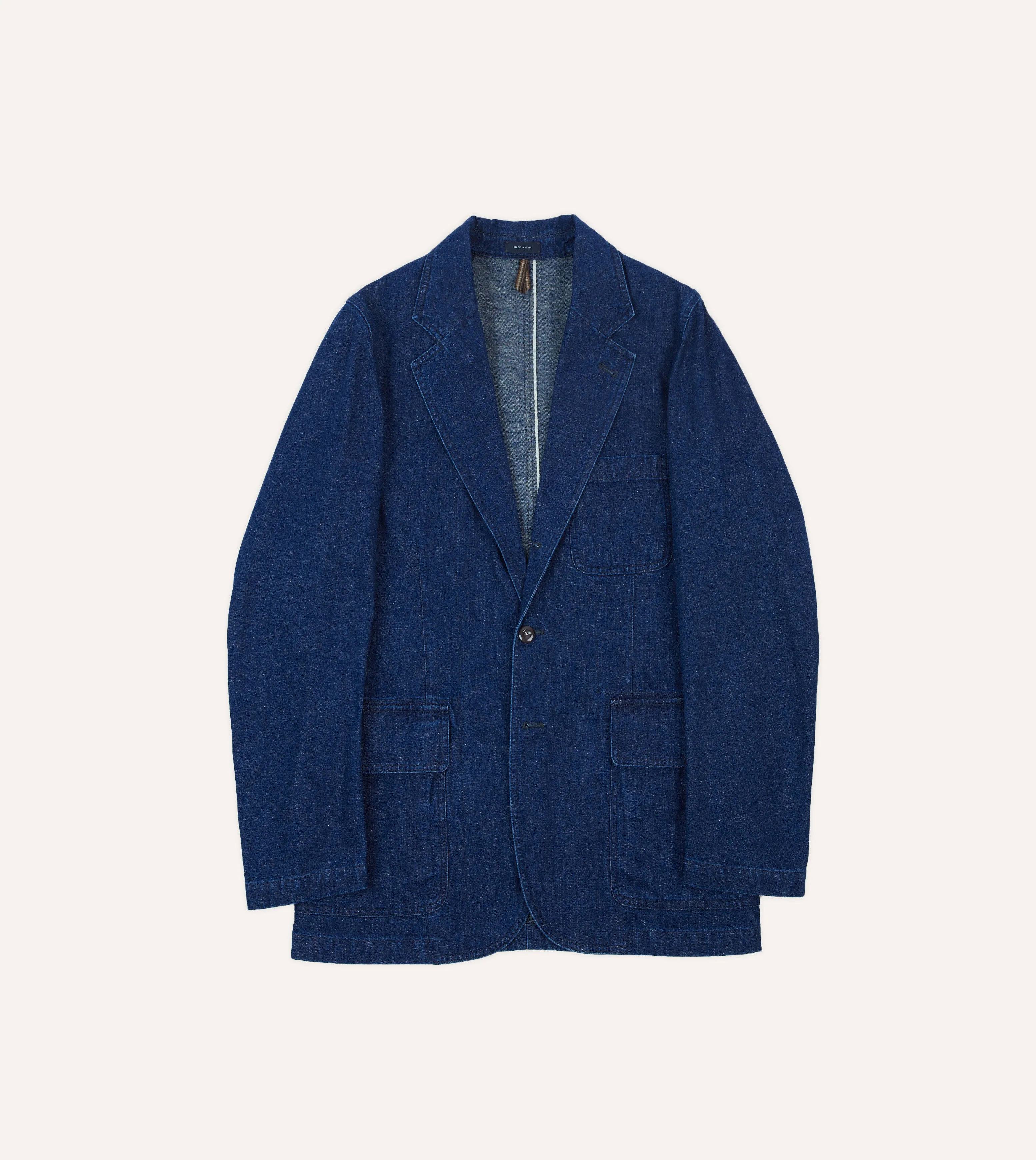 Strong Zip Indigo Cotton-Linen Games Blazer Mk. I