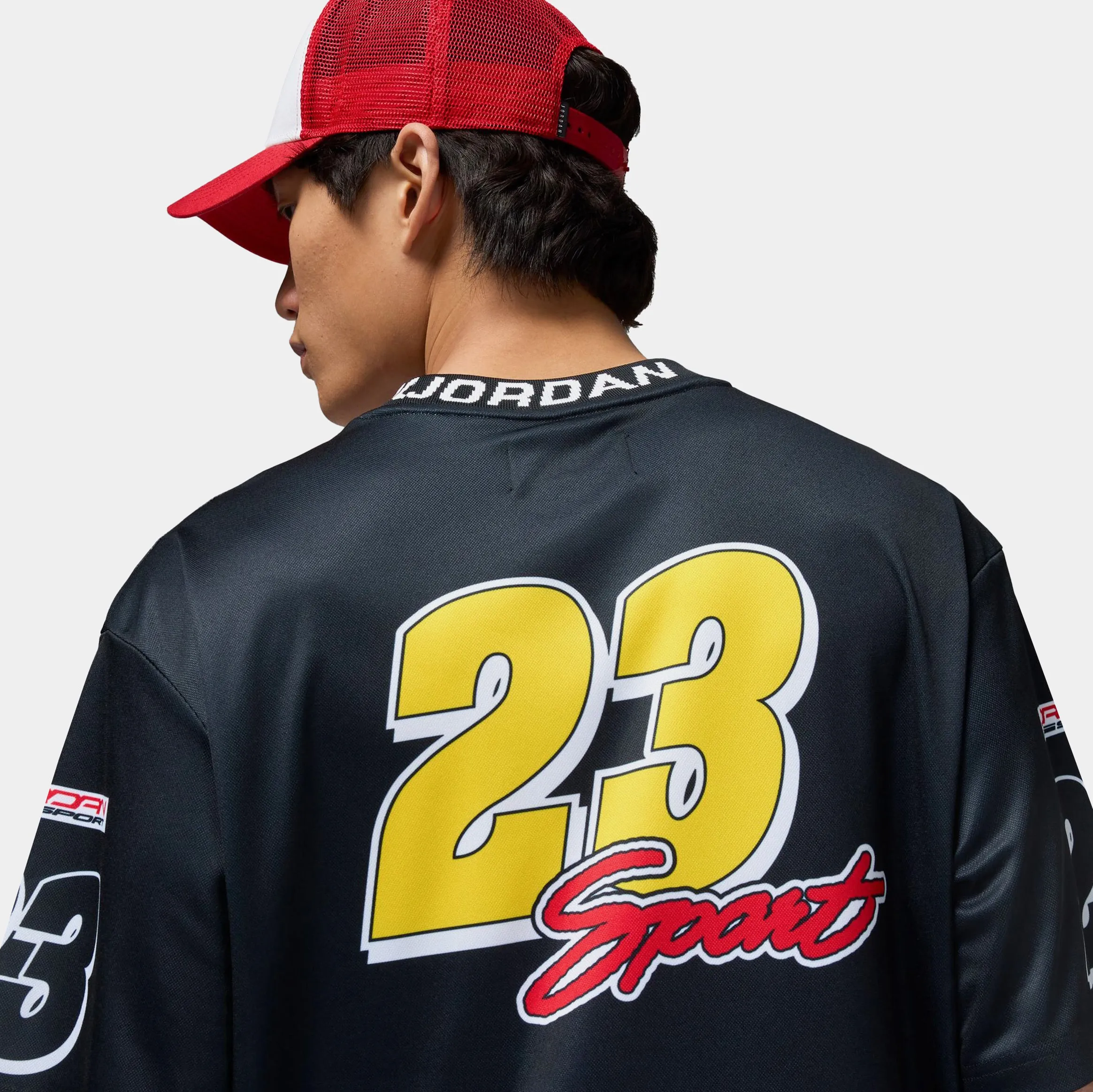 Graphic Essentials Mens Short Sleeve Shirt (Nuetral Grey/Black/Fire Red) LayeredHemDetails Lightweight Material