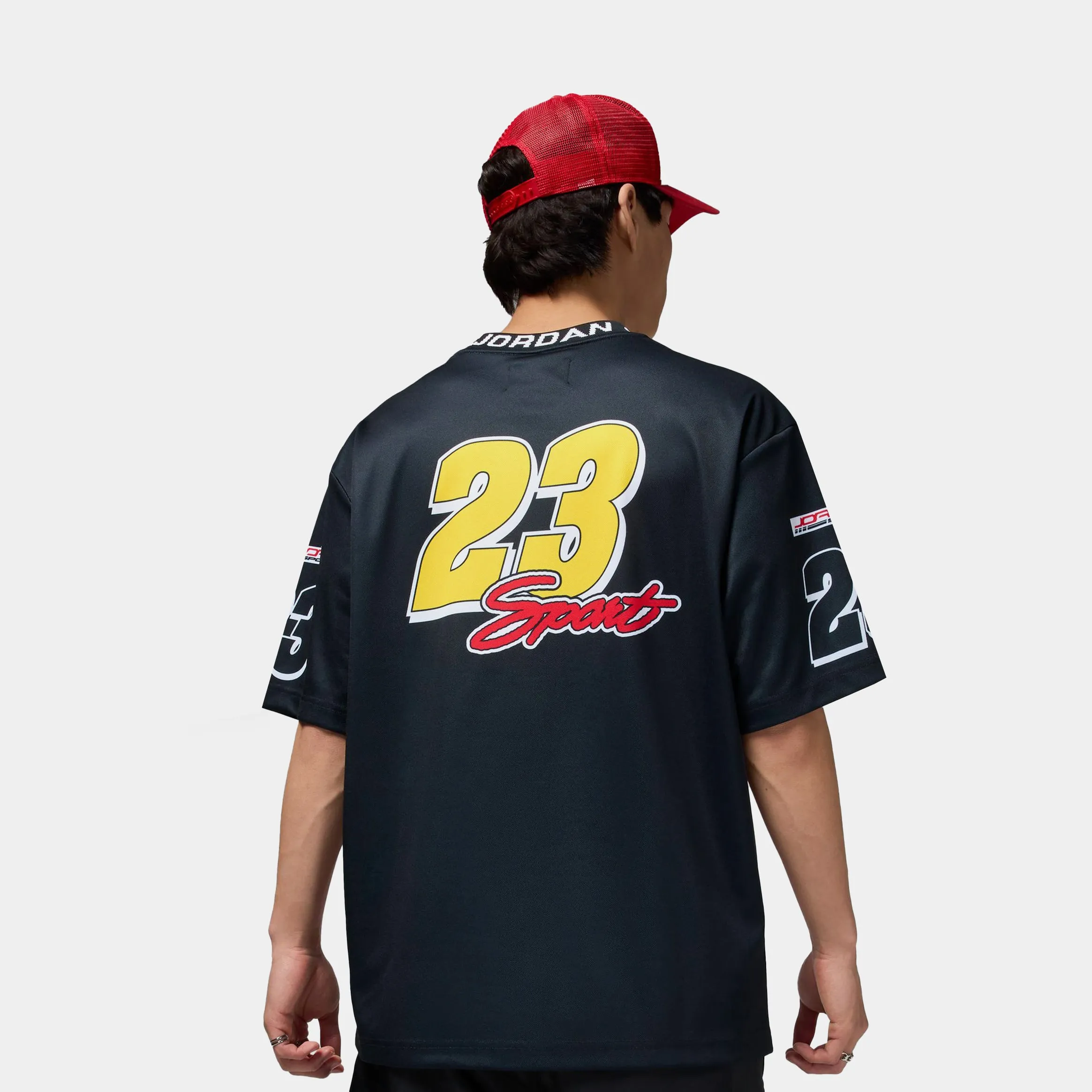 Graphic Essentials Mens Short Sleeve Shirt (Nuetral Grey/Black/Fire Red) Layer Ready Fit