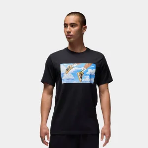 Modern Twist Flight Essentials Sky Graphic Mens Short Sleeve Shirt (Black/Gold)