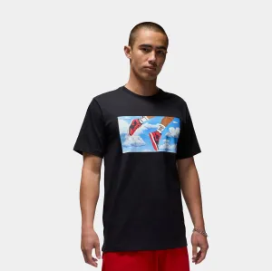 Flight Essentials Sky Graphic Mens Short Sleeve Shirt (Black/Red) Sporty Style Wear