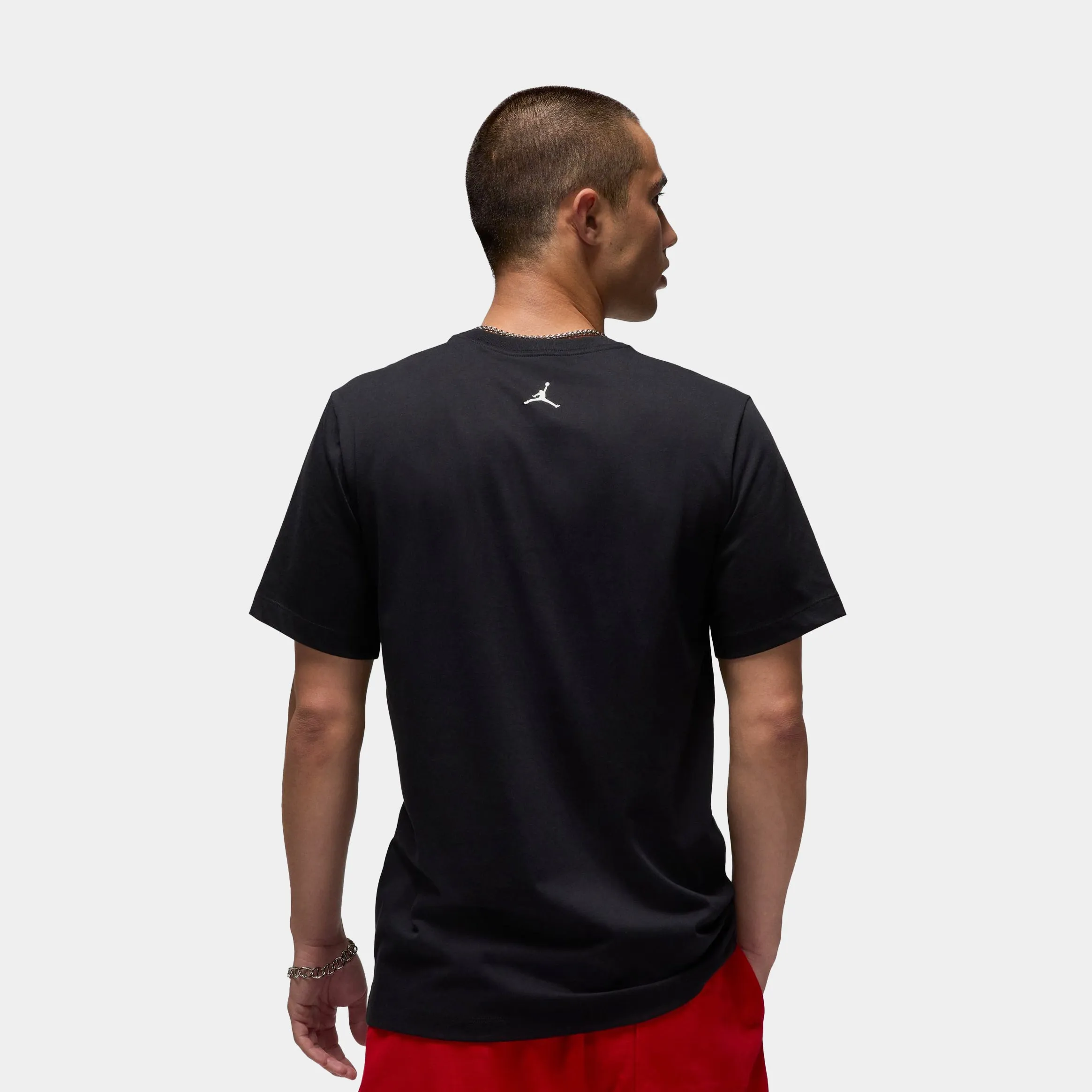 Effortless Style Flight Essentials Sky Graphic Mens Short Sleeve Shirt (Black/Red)