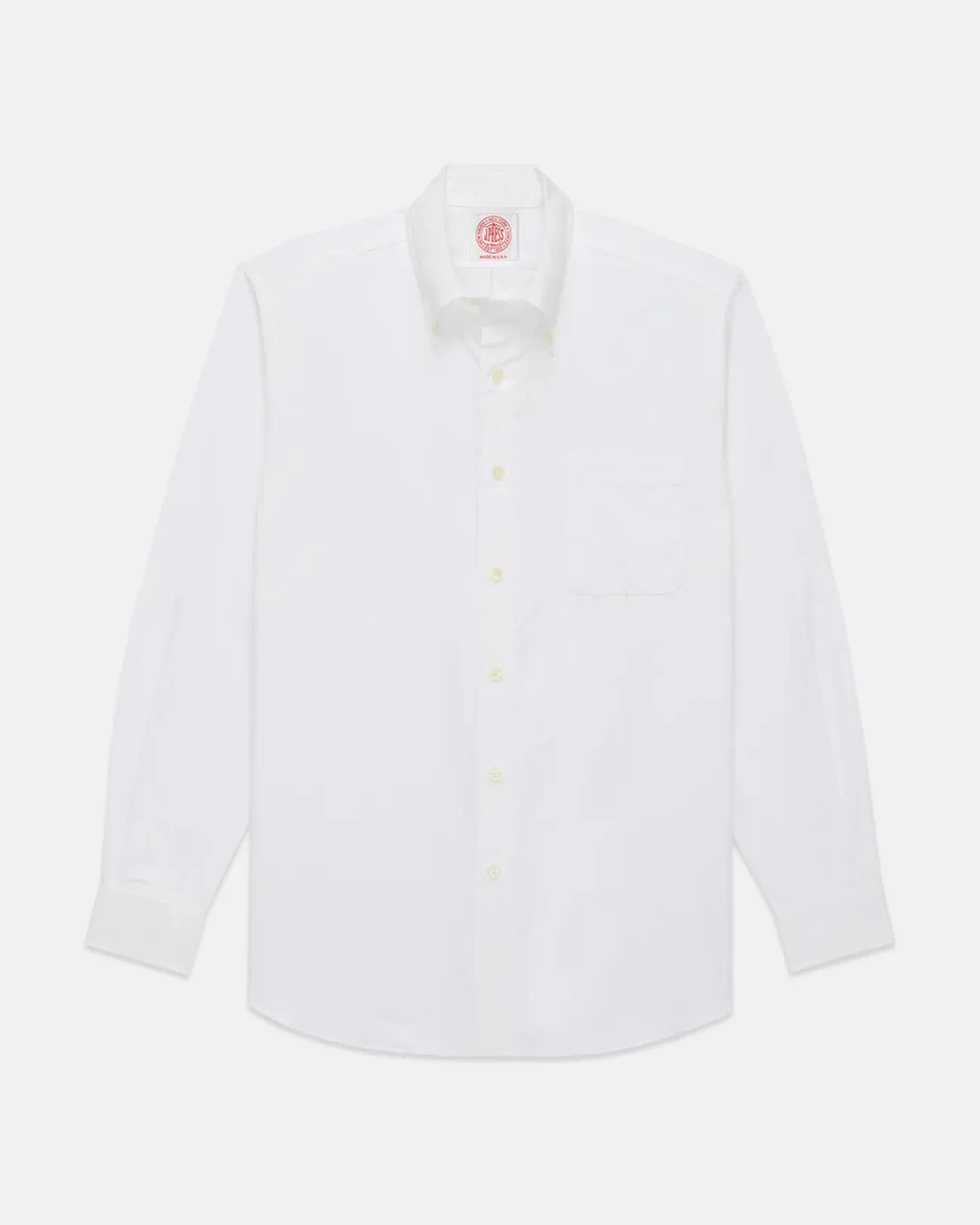 Exclusive Collection High-End Fashion Made-in-USA White Pinpoint Oxford Button Down Shirt - Classic Fit