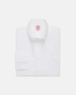 Seamless Sides Made-in-USA White Pinpoint Oxford Button Down Shirt - Classic Fit