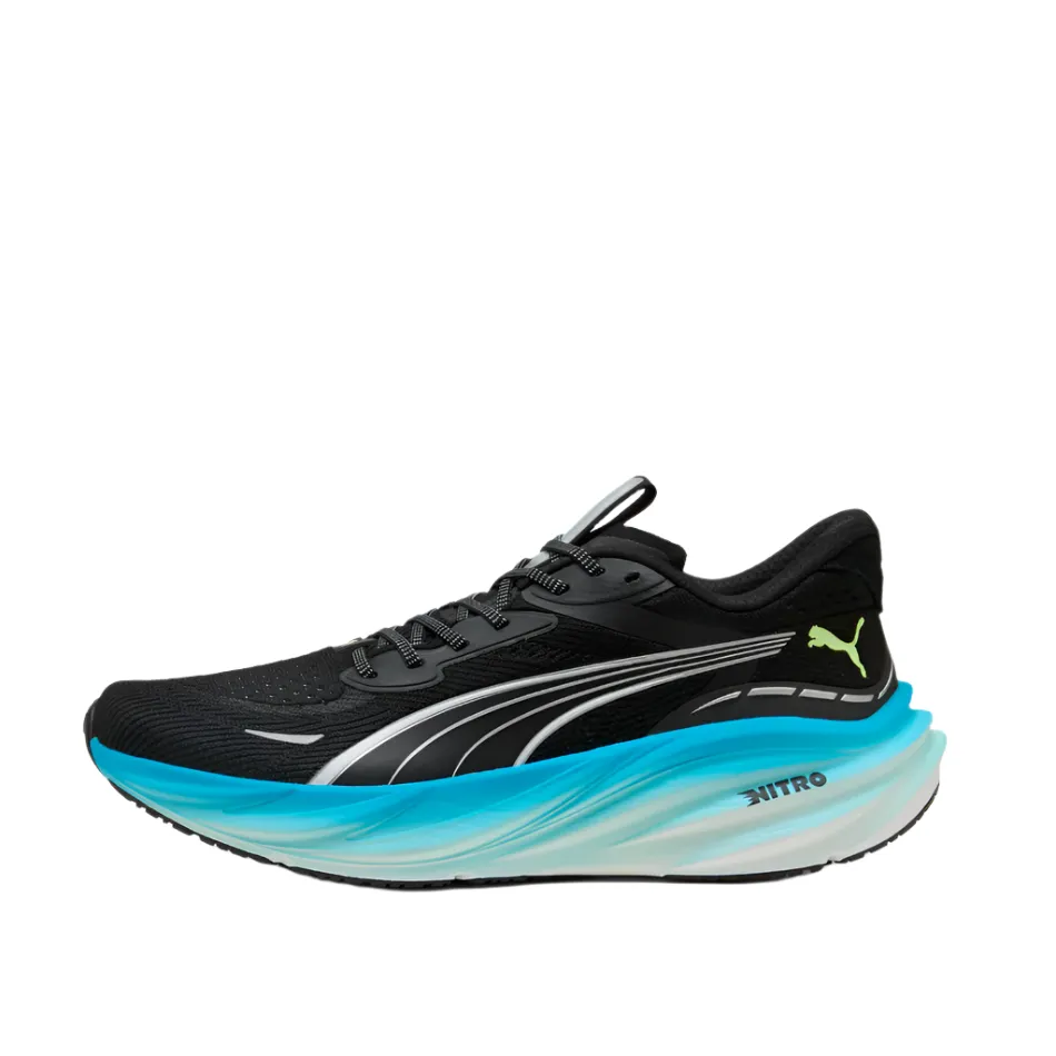 Kinetic Energy Harness Omni-grip PUMA Men's Magnify NITRO 3 Running Shoes in PUMA Black/Speed Blue AW25