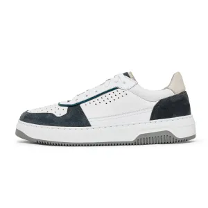 Magnanni Low Top Basket Trainer BUXTON (White & Blue) Ventilation Ports Anti Bacterial