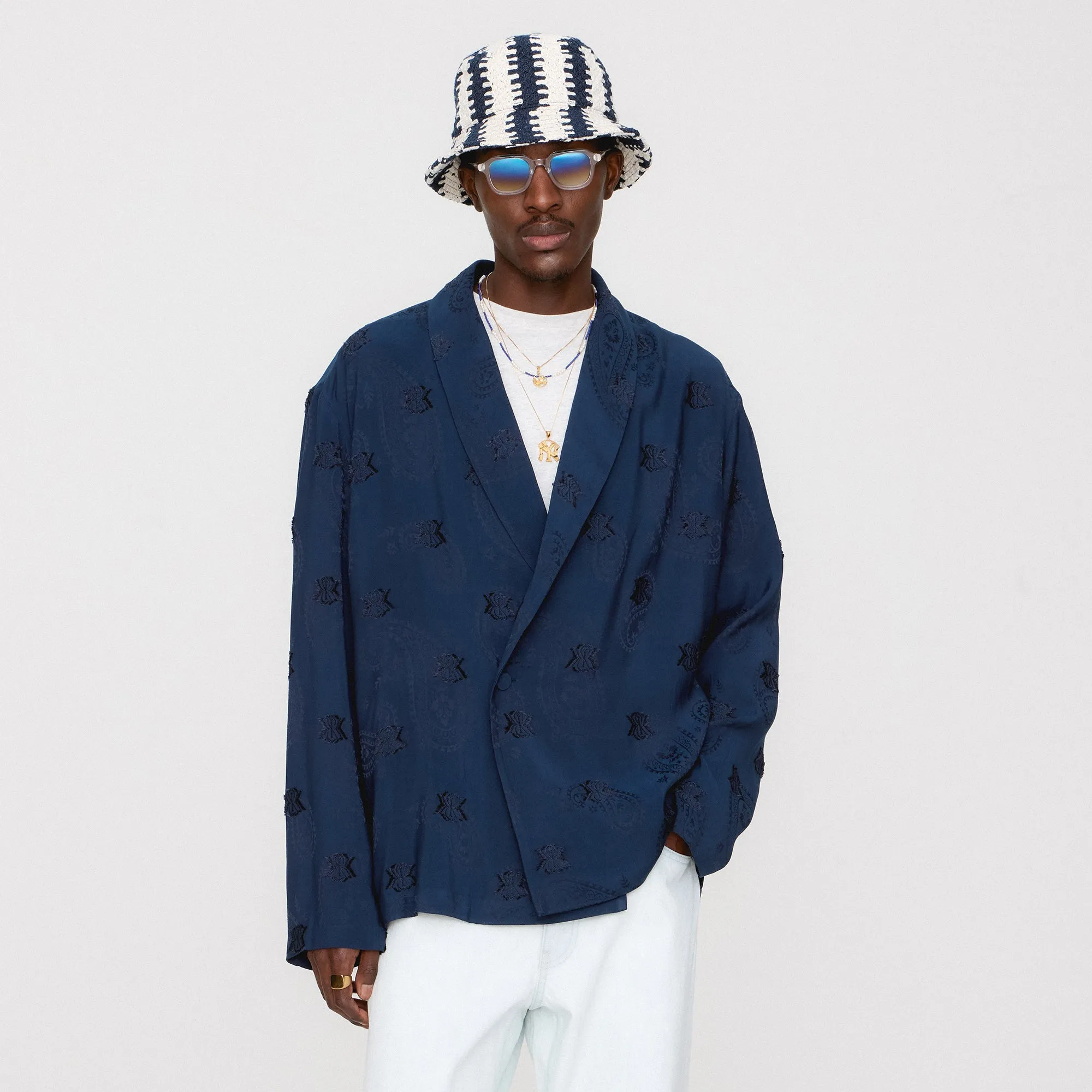 Simple Layers Kith Long Sleeve Thompson Crossover Shirt - Nocturnal