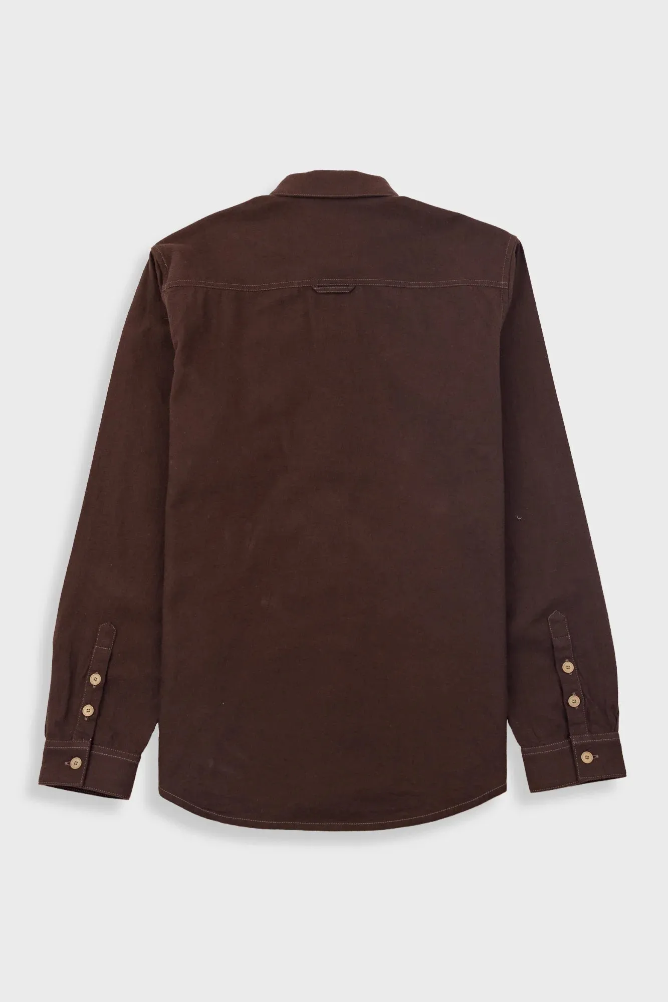 Business casual Lightweight Material Folk Relaxed Fit Shirt Espresso Flannel