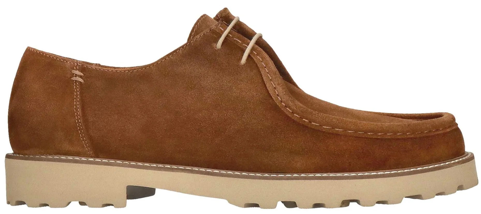 Durable Rubber Outsole Busy Path ID24554-Lacuzzo Tobacco Suede Apron Front Shoe