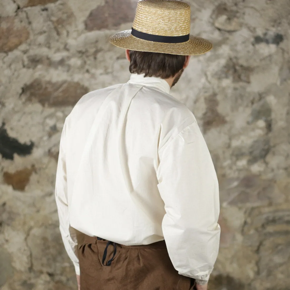 Practical Choice Micro Perforated Texture 19th Century Trade Shirt Off White