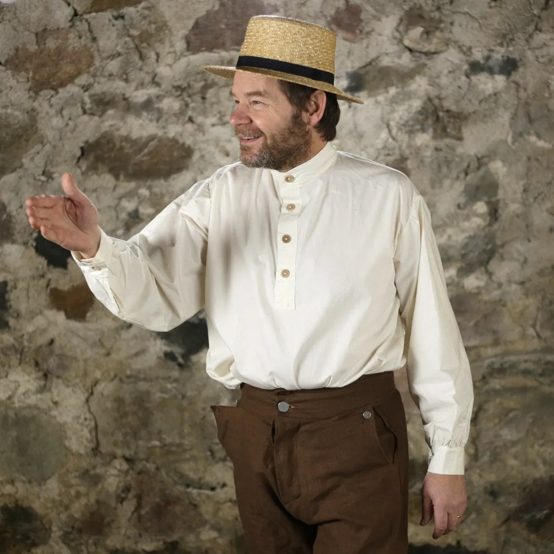 19th Century Trade Shirt Off White Midweight Textile