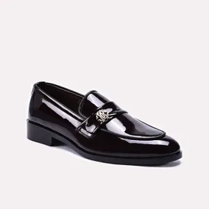 Maroon Glossy Slip On Formal Shoes 0111133 Reinforced Seams Stretchable