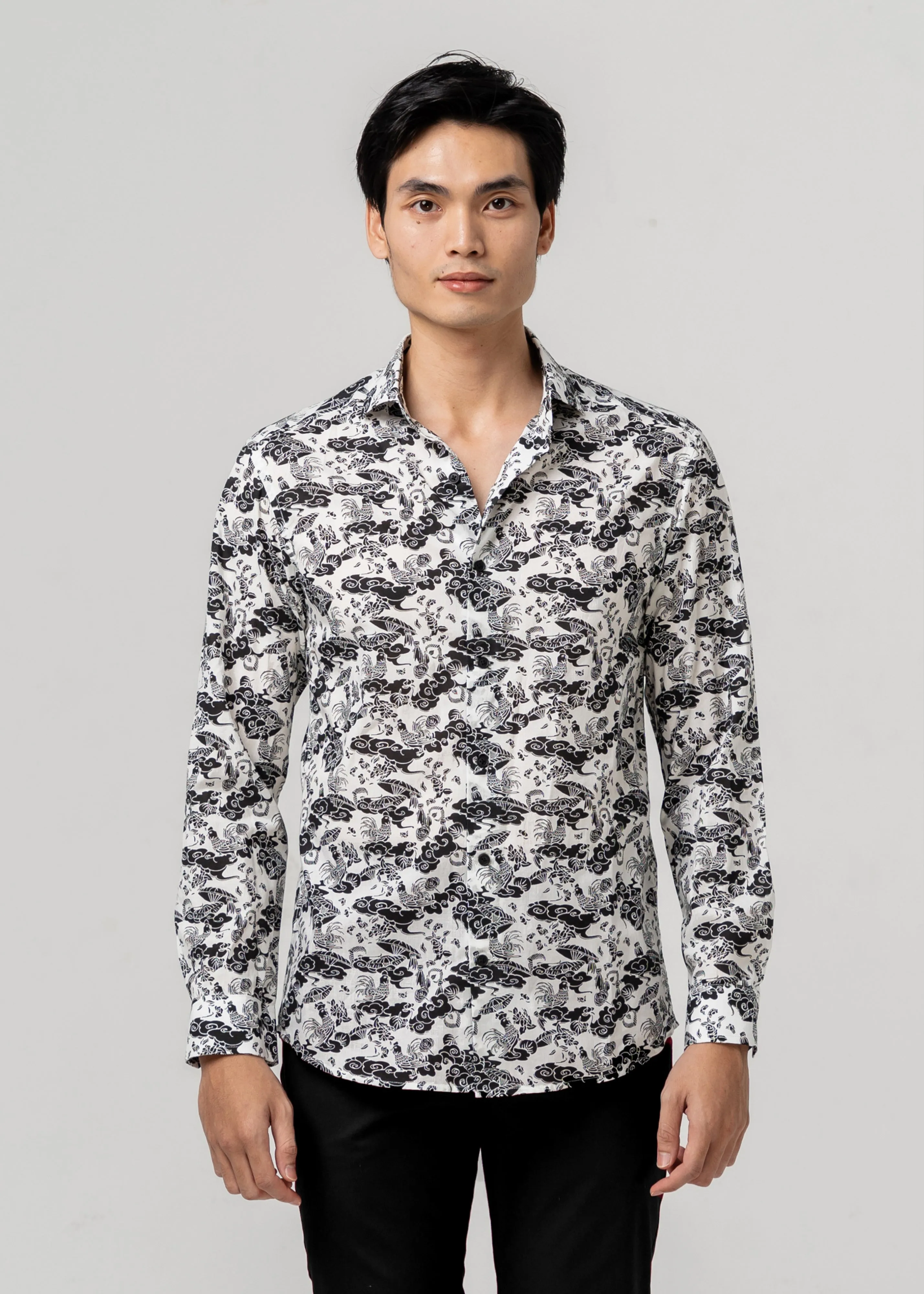FORNAX - WHITE ROOSTER Button Down Design