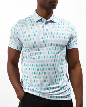 Fox Holes Men's Polo Durable Button Closures Wrinkle Free Care