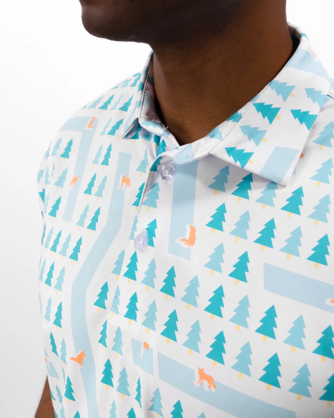 Fox Holes Men's Polo Durable Texture