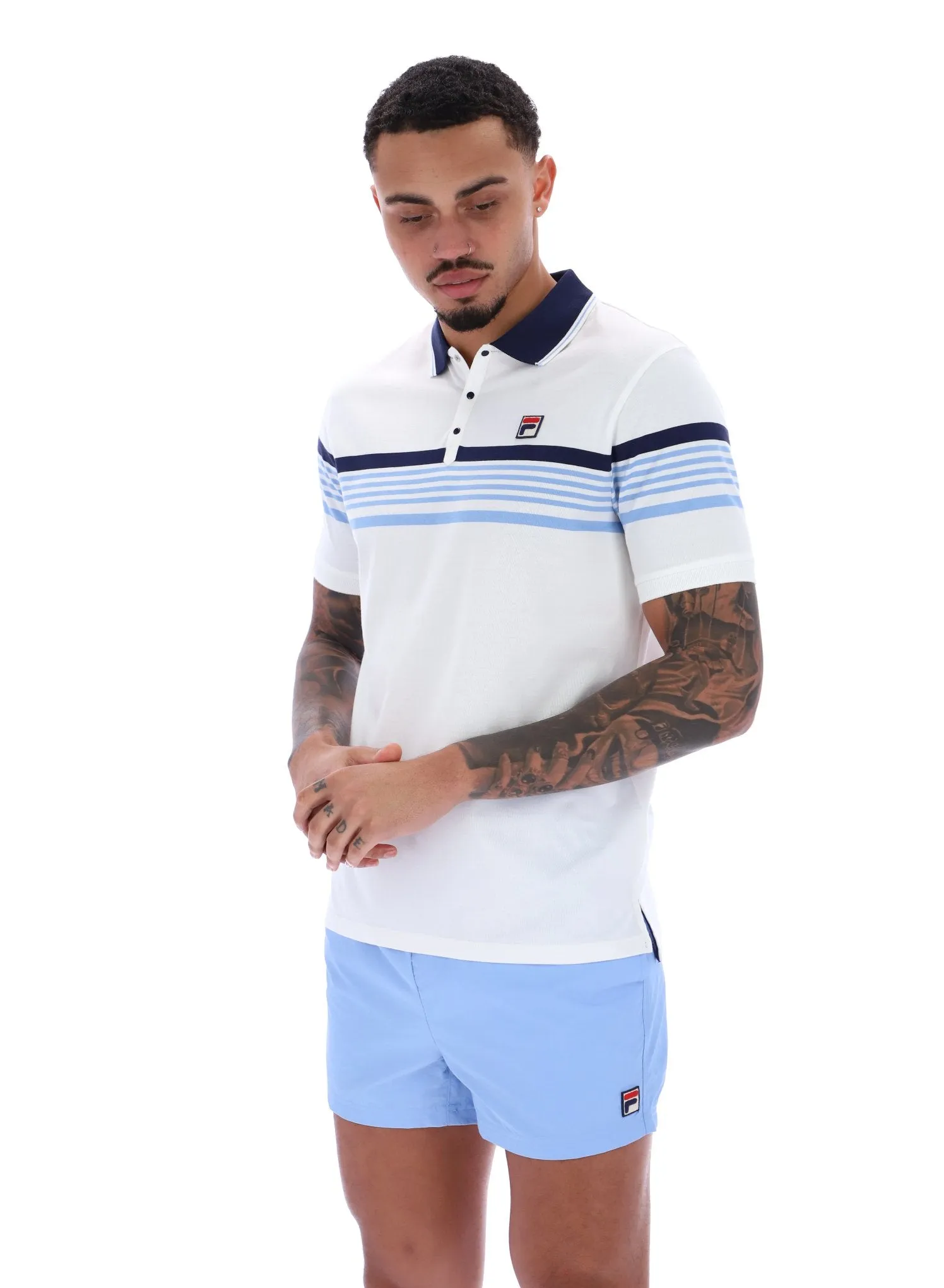 Francis Yarn Dye Stripe Polo LayeredHemDetails